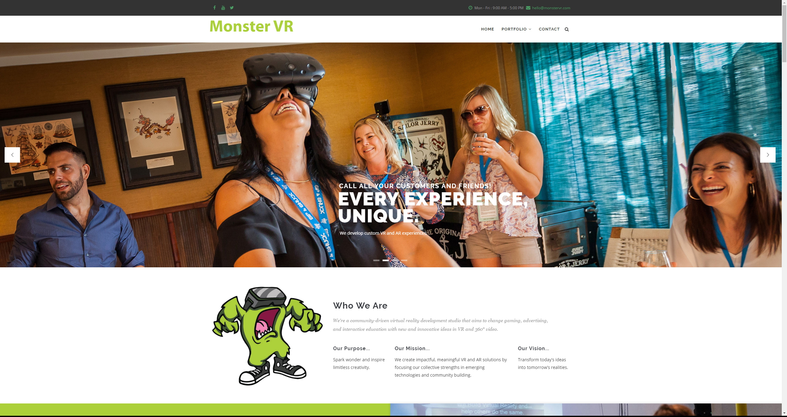 Monster VR website